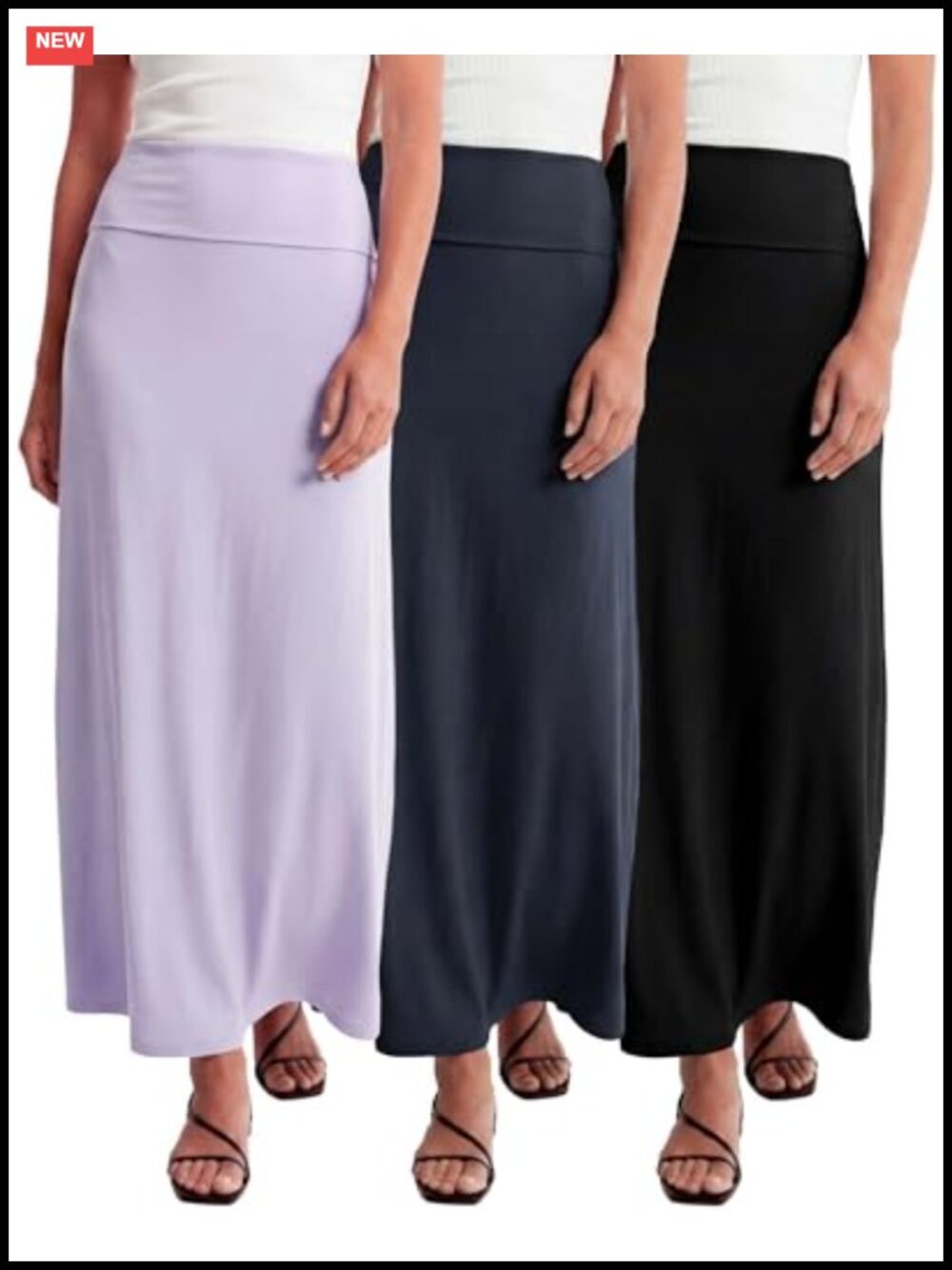 Maxi Skirt 3 Pack Long Flowy High Waisted Summer Work Casual